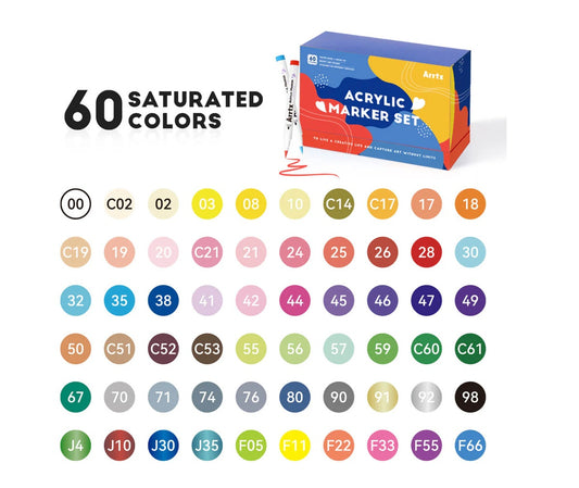 Arrtx - Acrylic Marker Set (60)
