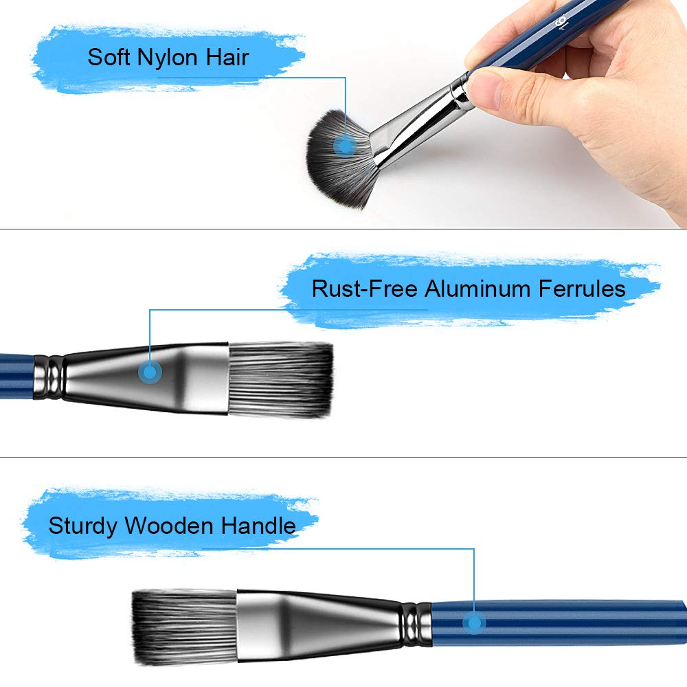 BubbleBean - 16pc Elite Paint Brush Set