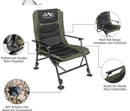 CampsBerg - Extra Large Carp Luxury Camping Chair/Bed