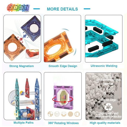 BrIQs - Motion Series Magnetic Marble Run -75 Pieces Set