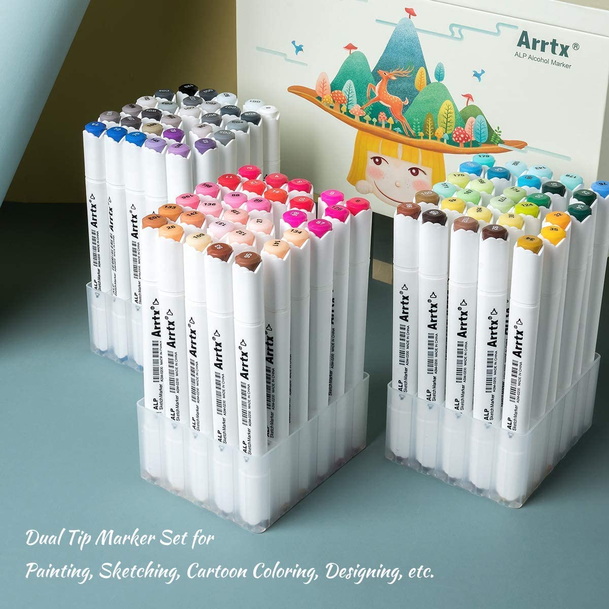 Arrtx - Assorted Bright Colours Alcohol Based Art Markers