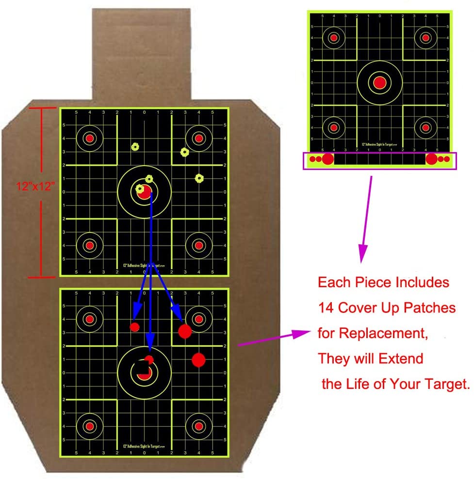 Campsberg - 12" Square Neon Splatter Shooting Targets