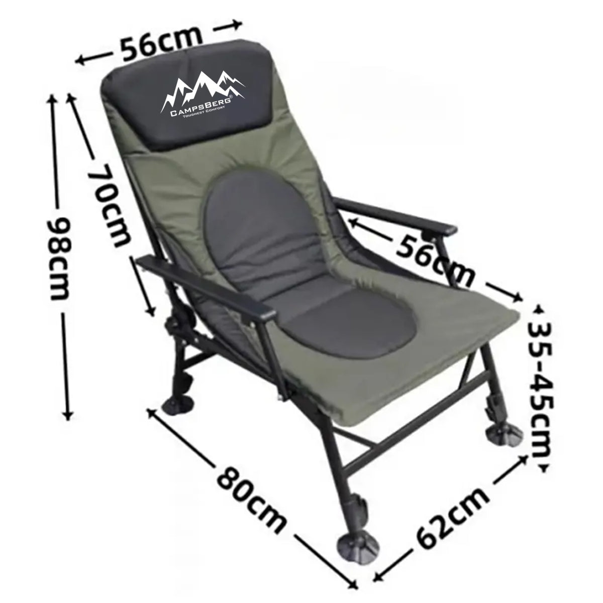 CampsBerg - Extra Large Carp Luxury Camping Chair/Bed