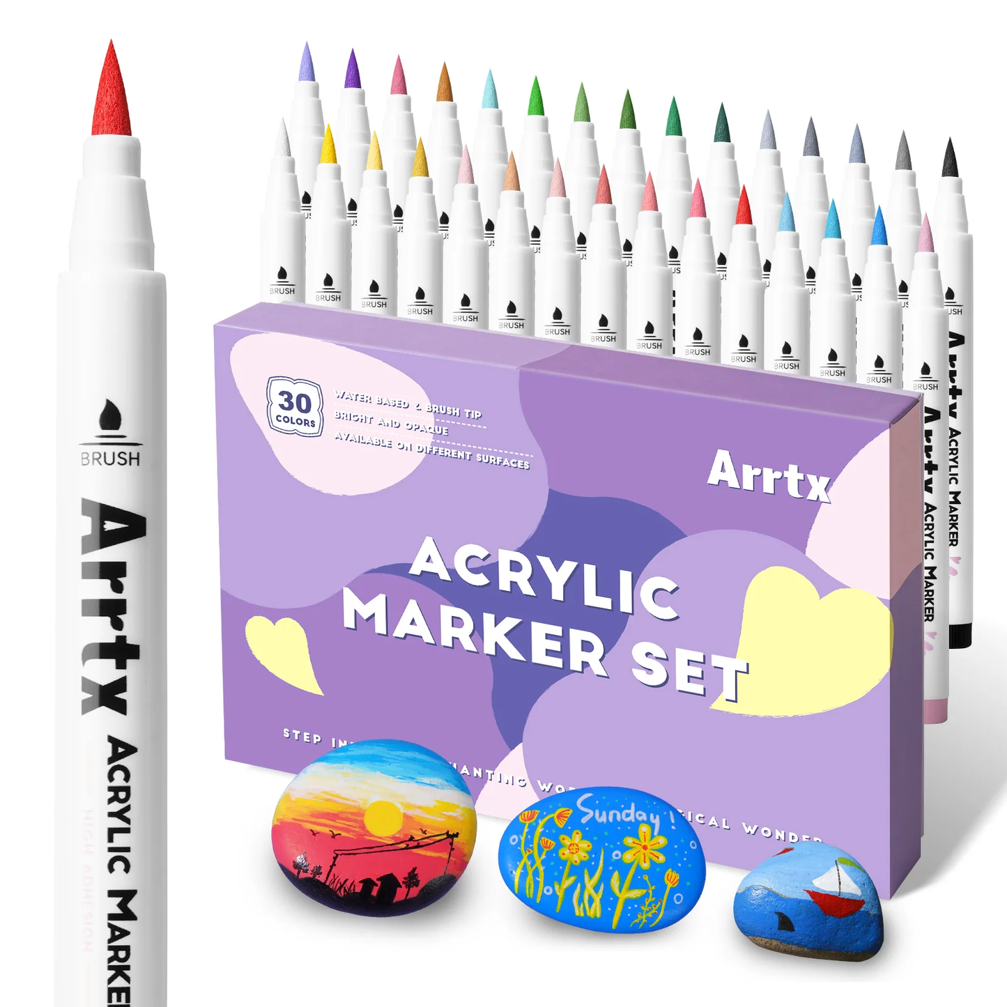 Arrtx - 30 Acrylic Vibrant Paint Markers