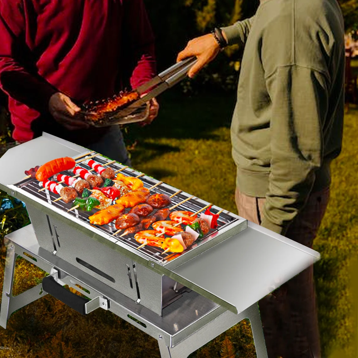 CampsBerg - Slimline Folding Braai with Table