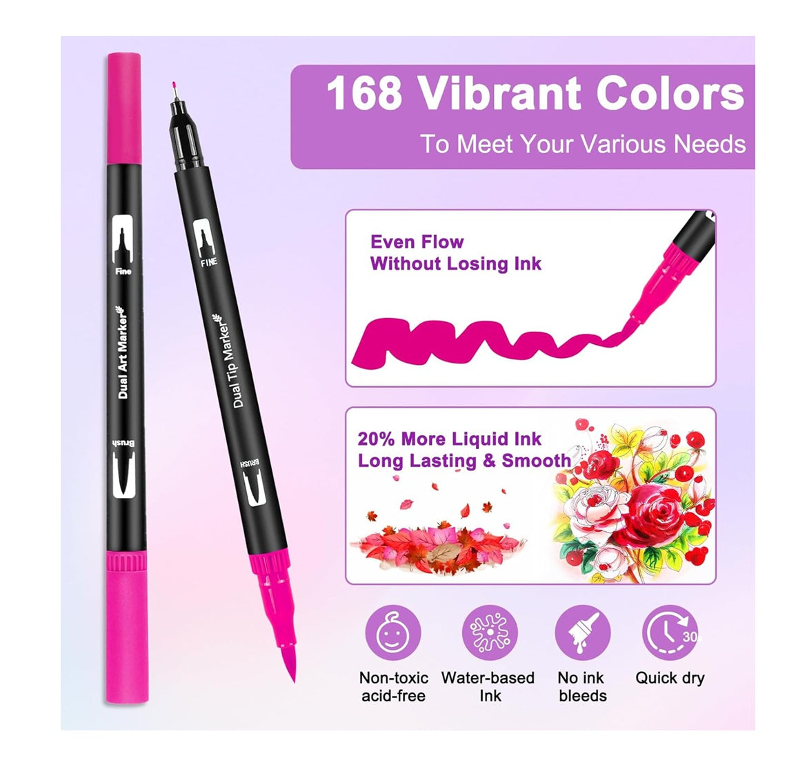 BubbleBean - Dual Brush Pens 168