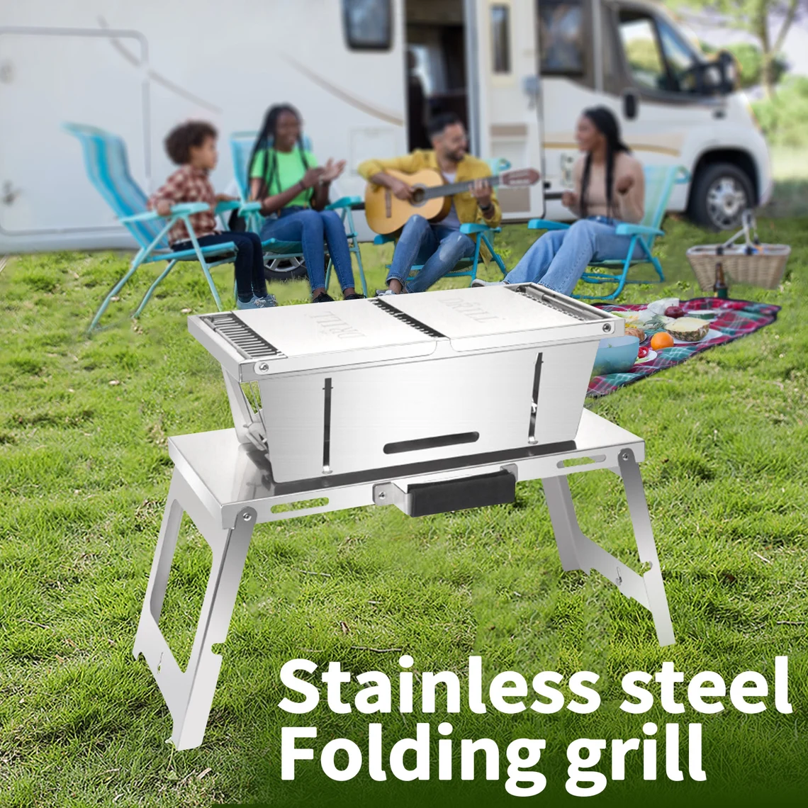 CampsBerg - Slimline Folding Braai with Table