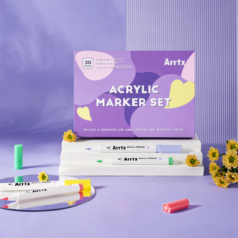 Arrtx - 30 Acrylic Vibrant Paint Markers