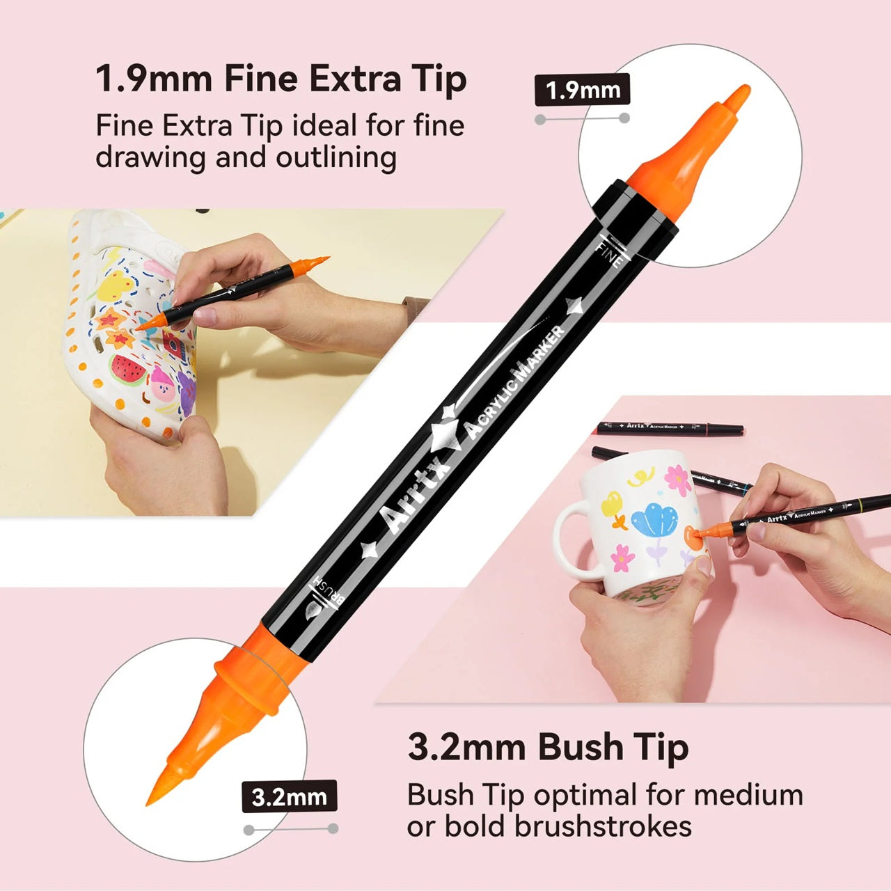 Arrtx - Acrylic Fine Paint Markers (64)