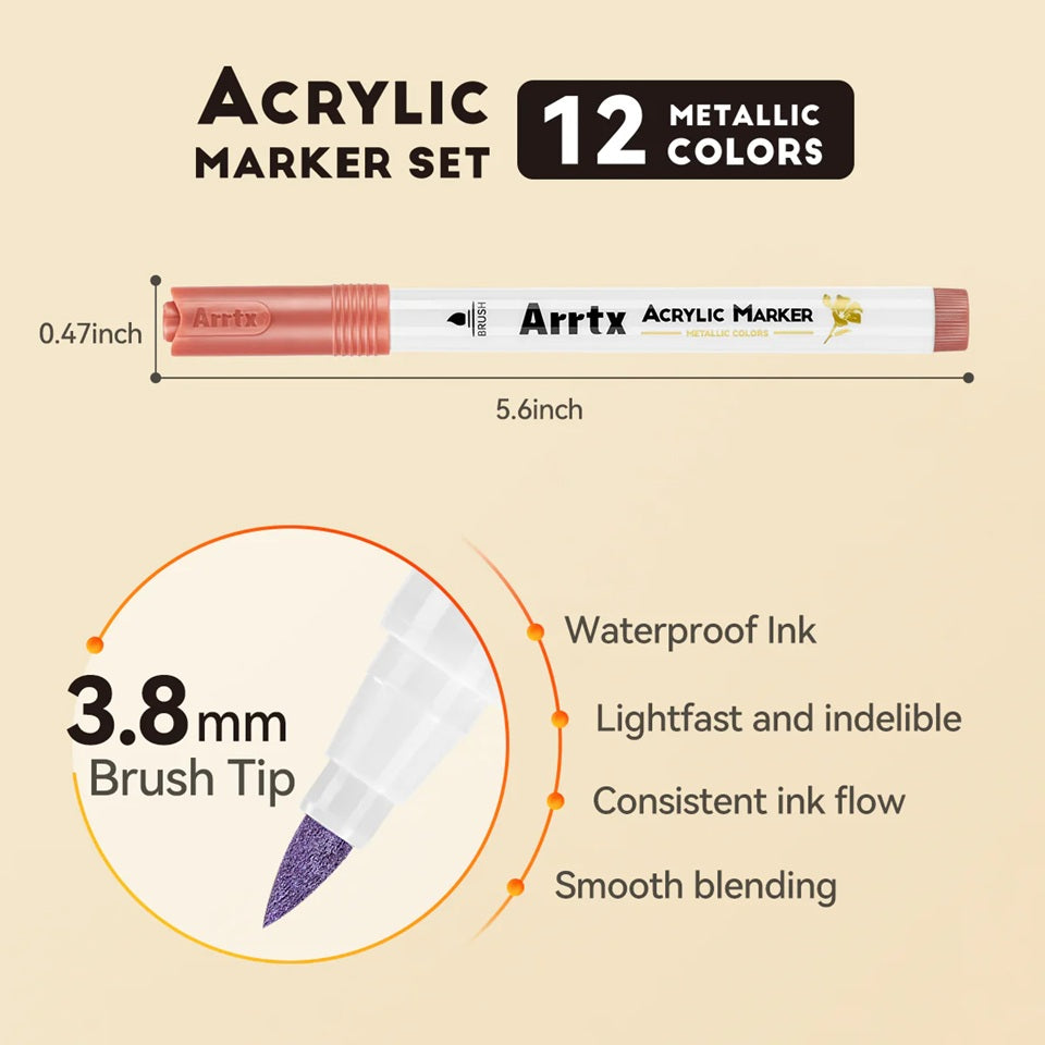 Arrtx - Acrylic Metallic Marker (12)