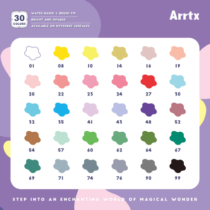 Arrtx - 30 Acrylic Vibrant Paint Markers