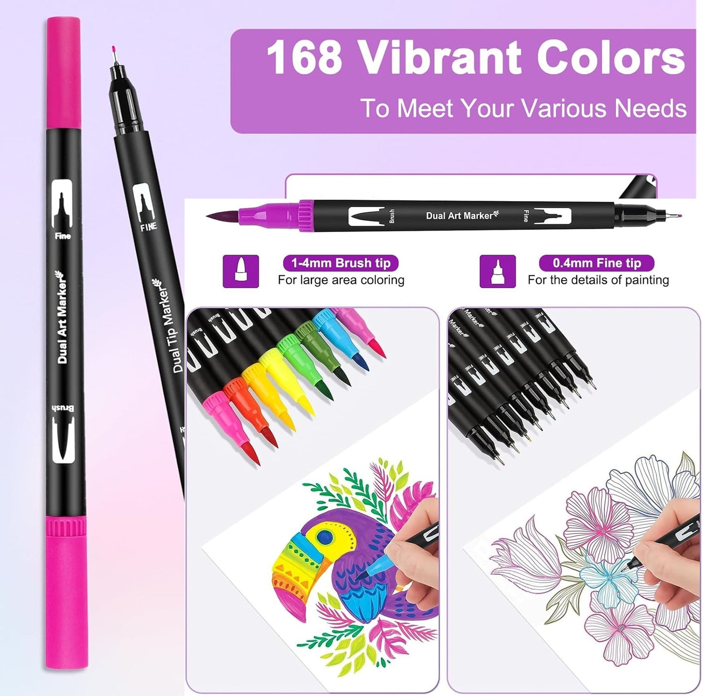 BubbleBean - Dual Brush Pens 168