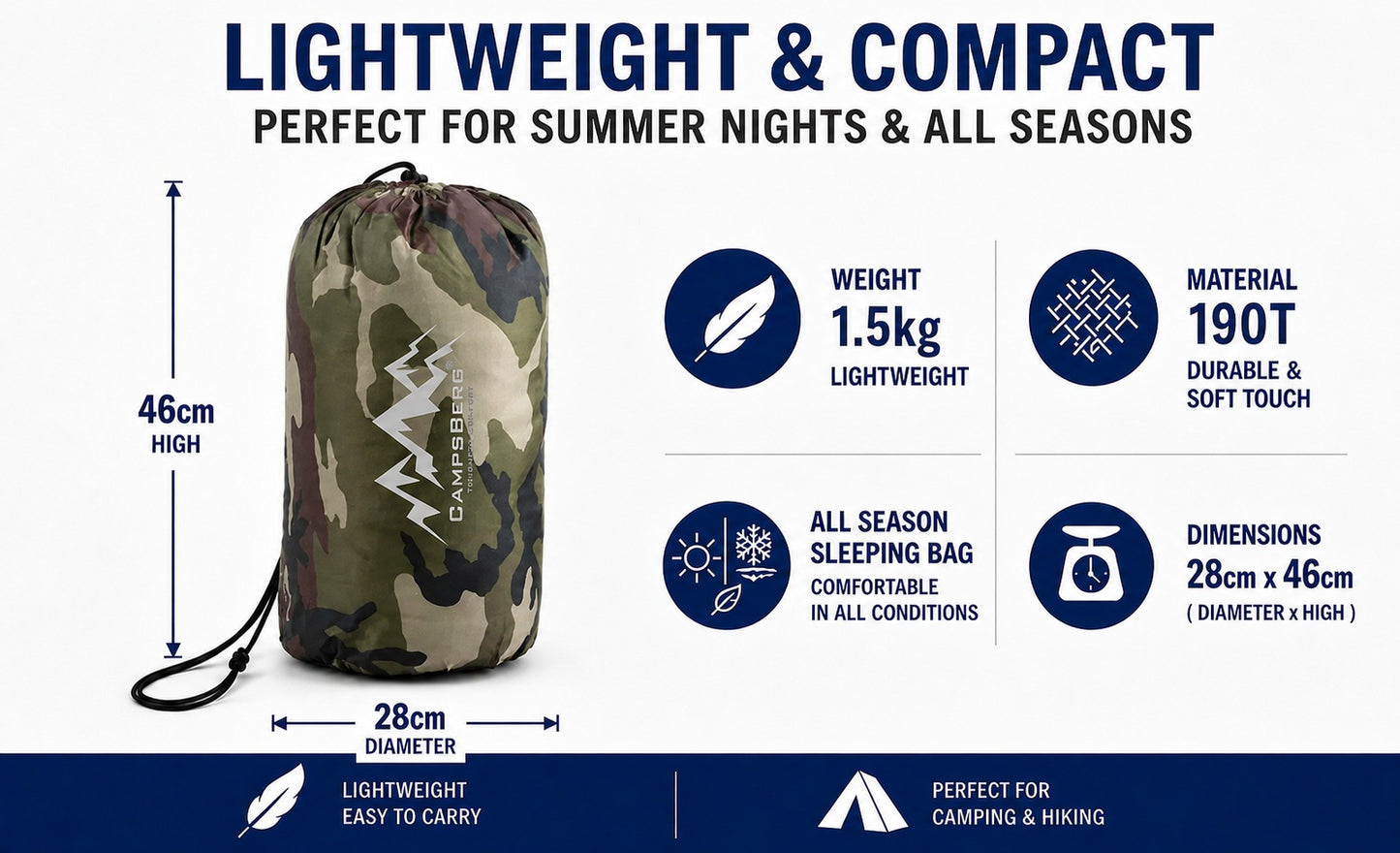Campsberg Army Camo Sleeping Bag