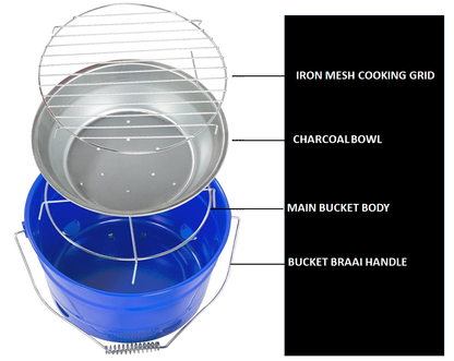 CampsBerg - Midi Bucket Braai Set- Red