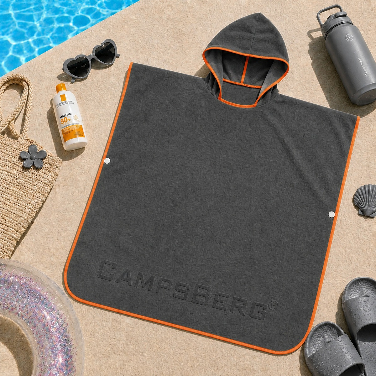 CampsBerg - Quick Dry Microfibre Kids Poncho Beach Towel