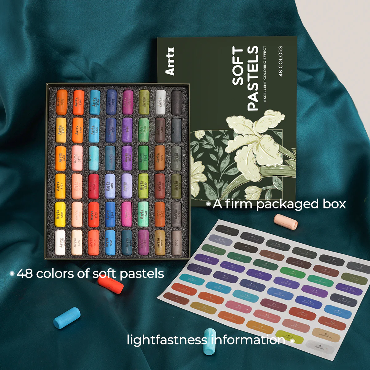 Arrtx - 48 Colours Soft Chalk Pastels