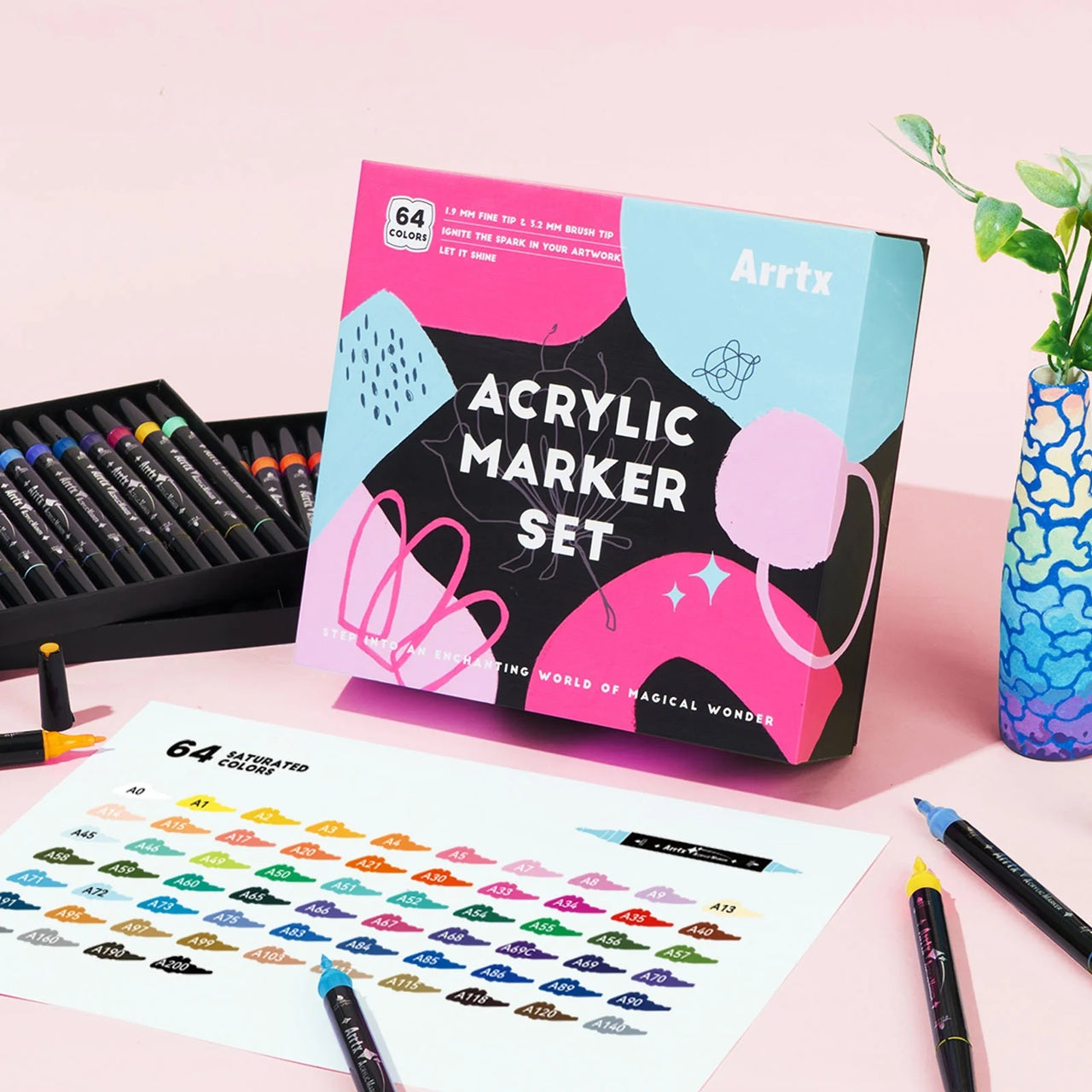 Arrtx - Acrylic Fine Paint Markers (64)