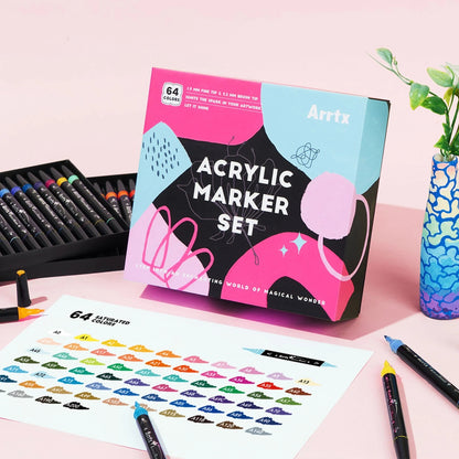 Arrtx - Acrylic Fine Paint Markers (64)