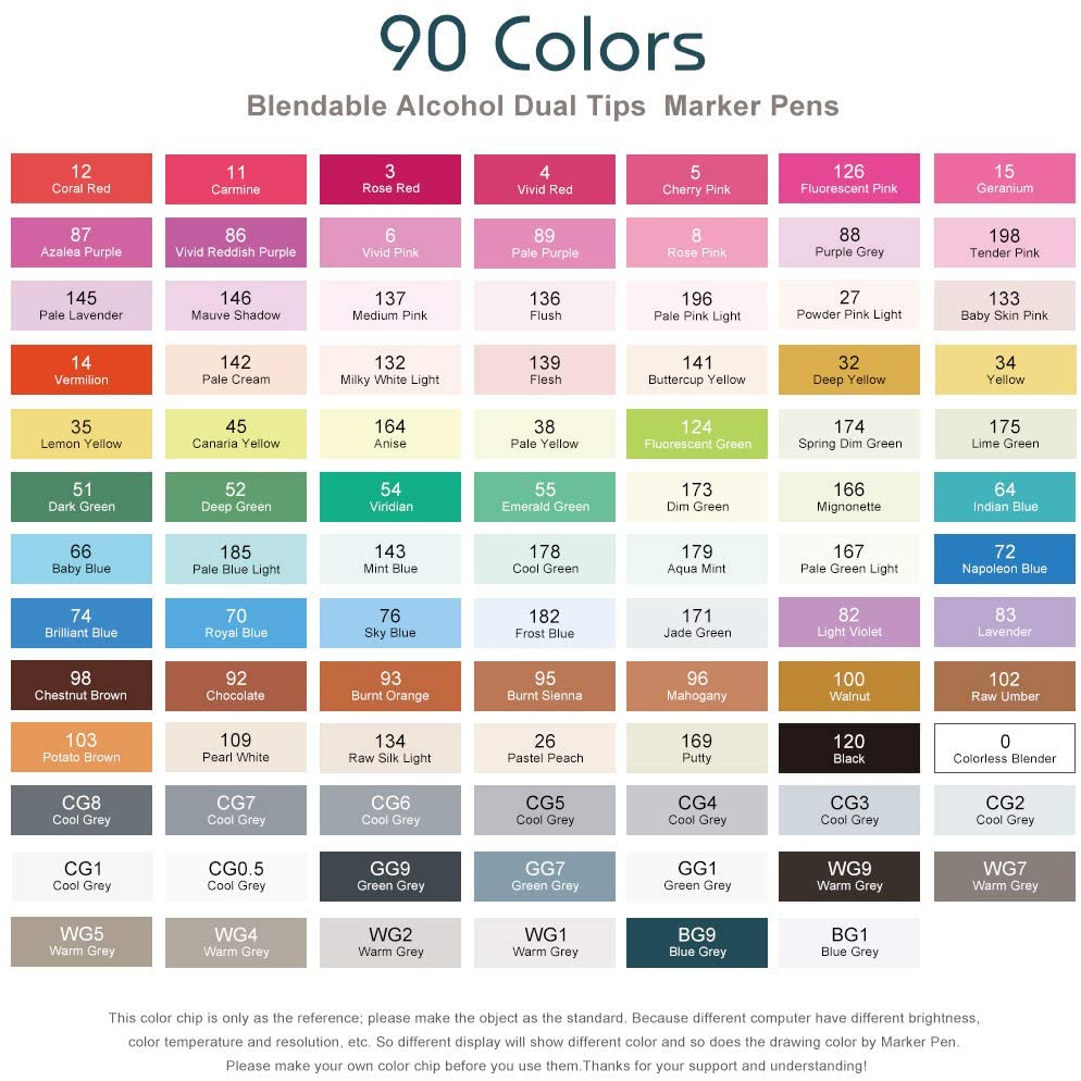 Arrtx - Assorted Bright Colours Alcohol Based Art Markers