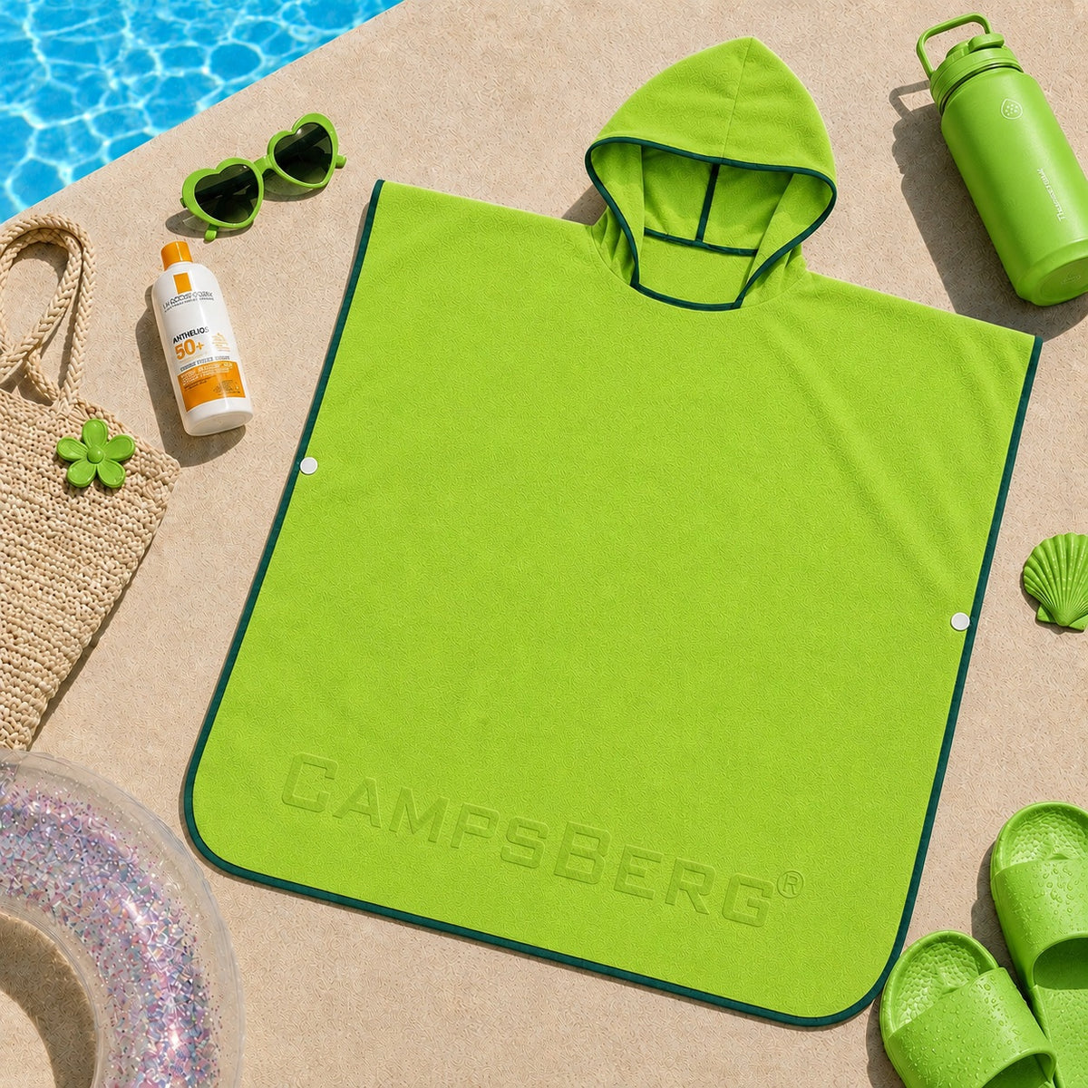 CampsBerg - Quick Dry Microfibre Kids Poncho Beach Towel