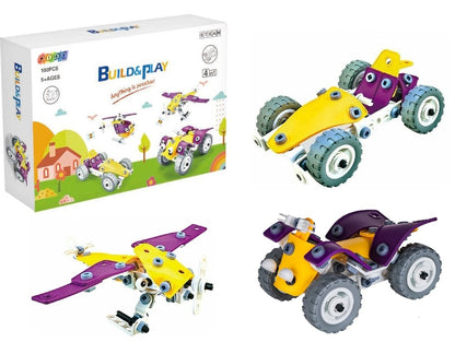 BrIQs - Build & Play DIY STEM Assembly Blocks and Tools 4-in-1 - 100 Pieces