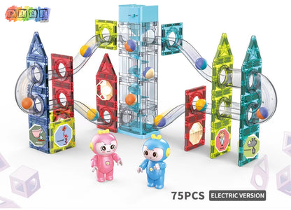 BrIQs - Motion Series Magnetic Marble Run -75 Pieces Set