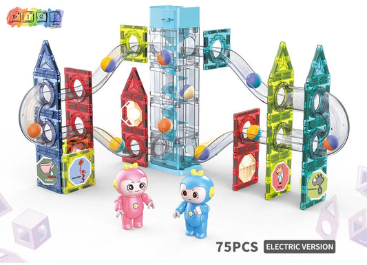 BrIQs - Motion Series Magnetic Marble Run -75 Pieces Set