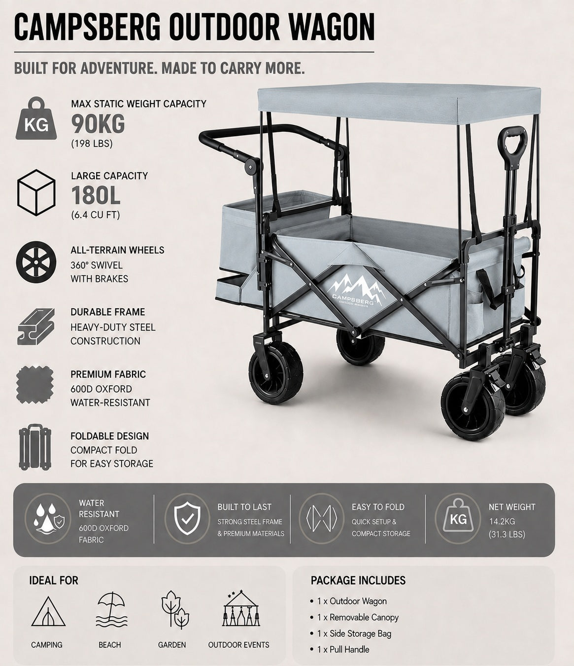 CampsBerg - Voyager Wagon with Canopy