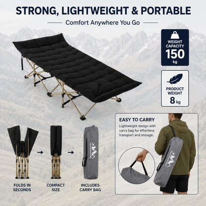 CampsBerg - EasyRest Heavy Duty Bed + Mattress