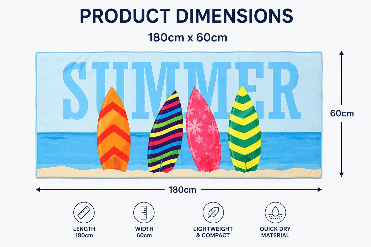 CampsBerg - Quick Dry Microfibre Beach Towel - Summer Stripes