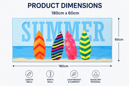 CampsBerg - Quick Dry Microfibre Beach Towel - Summer Stripes