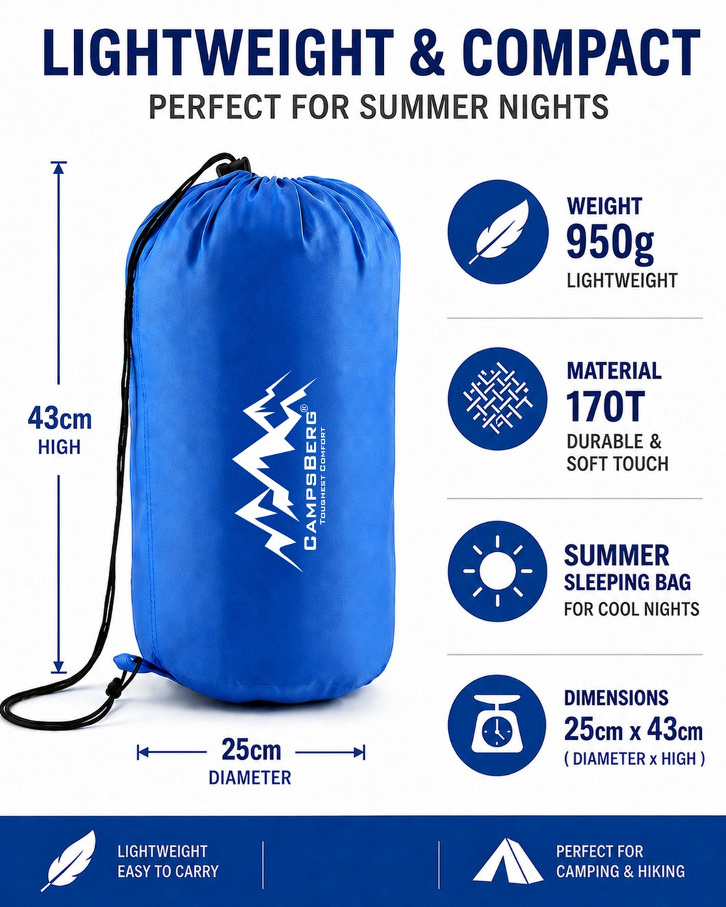 CampsBerg - Envelope Summer Sleeping Bag