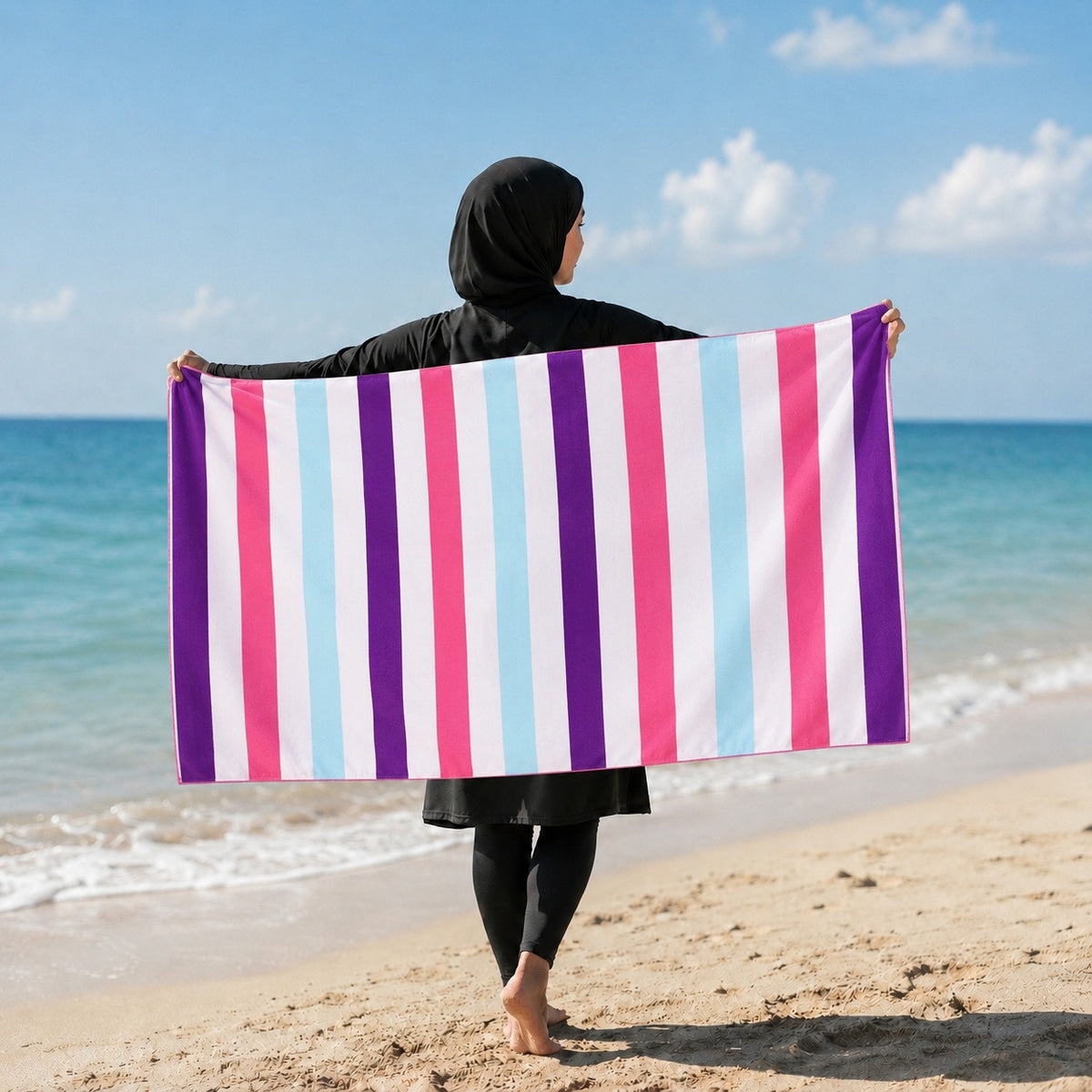 CampsBerg - Quick Dry Microfibre Beach Towel - Summer Stripes