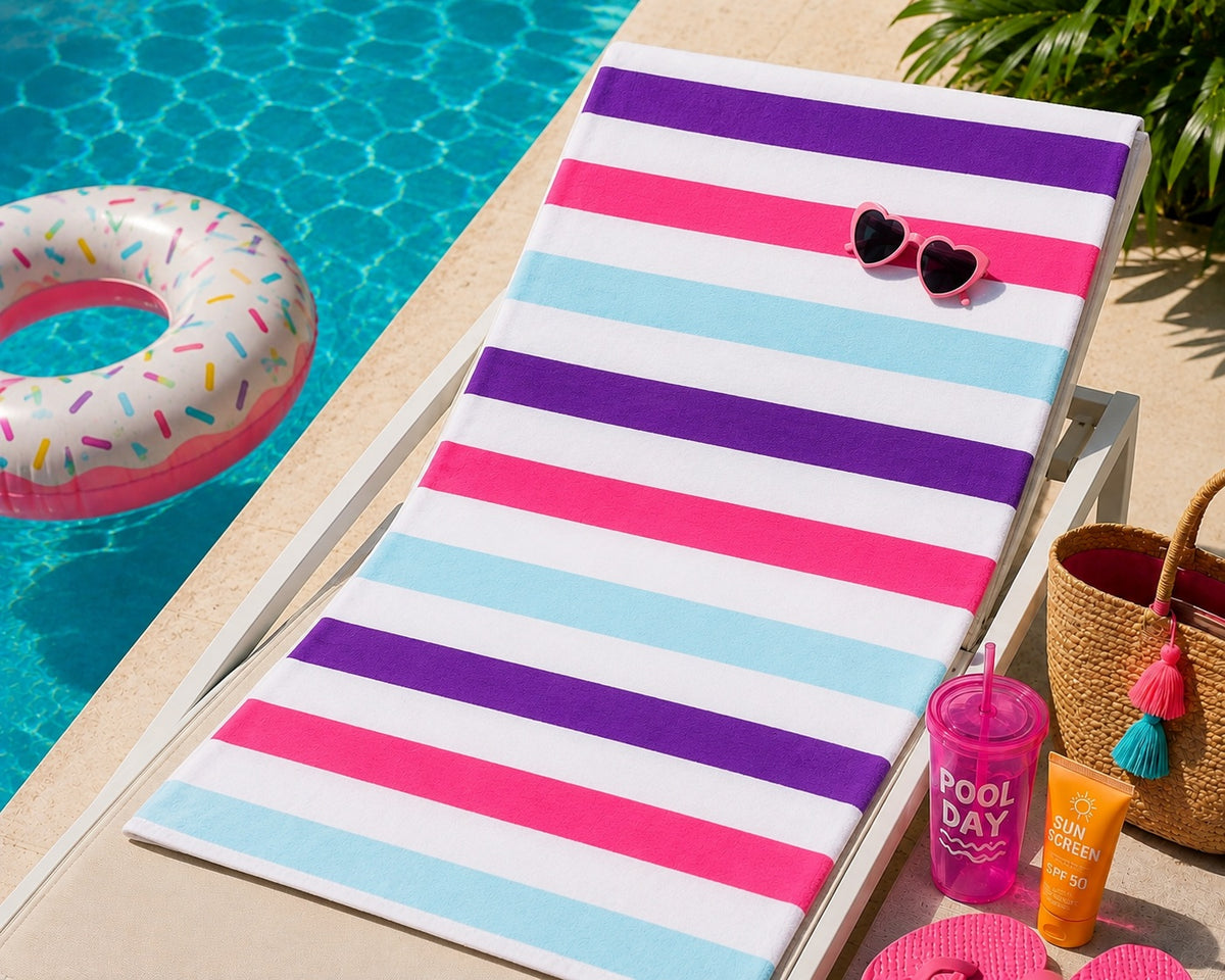 CampsBerg - Quick Dry Microfibre Beach Towel - Summer Stripes