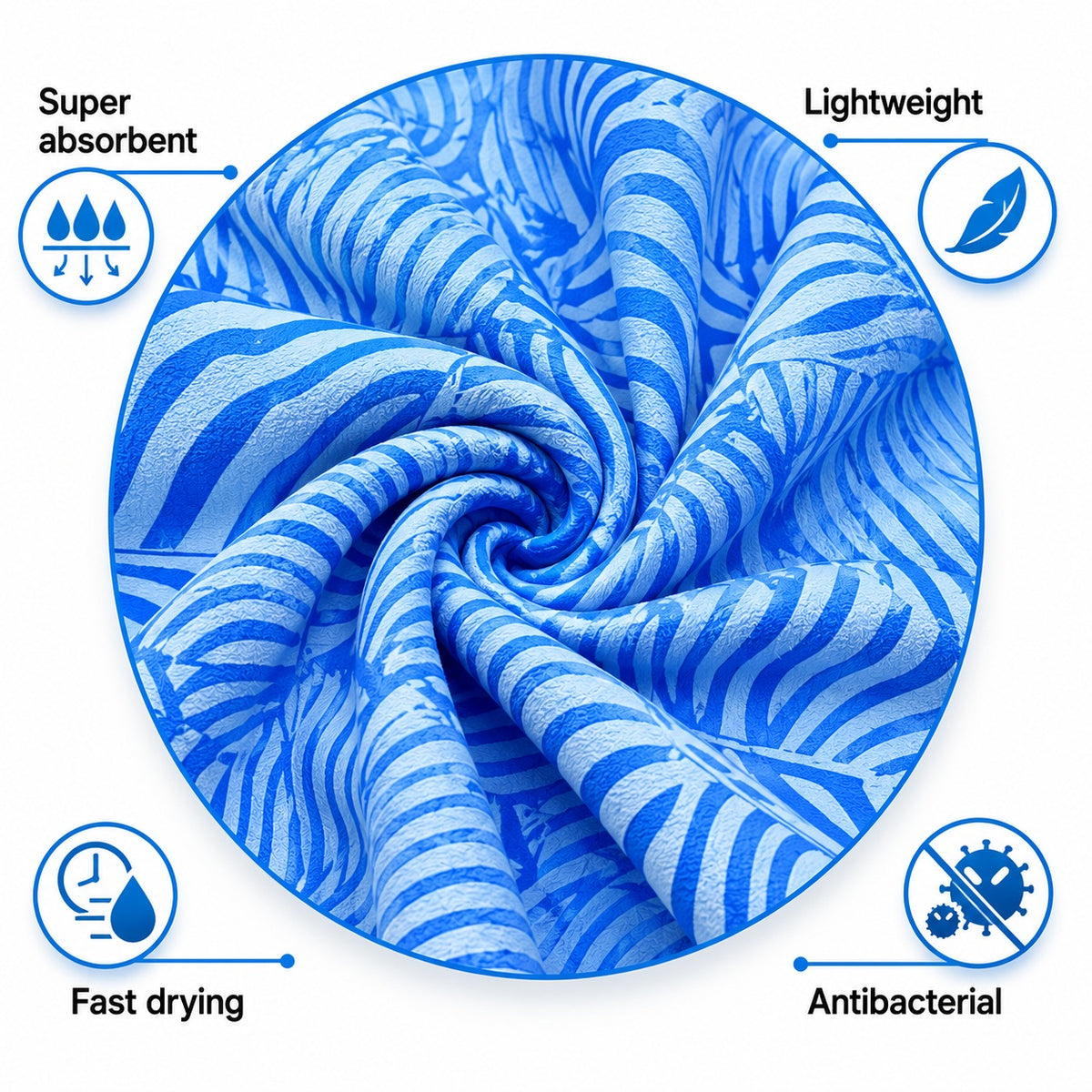 CampsBerg - Quick Dry Microfibre Beach Towel - Summer Stripes
